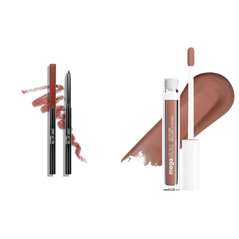 wet n wild Lip Liner Perfect Pout Matte Retractable Gel Lip Liner Pencil Red Bare To Comment Lip Gloss Mega Slicks High Shine Nude Mood