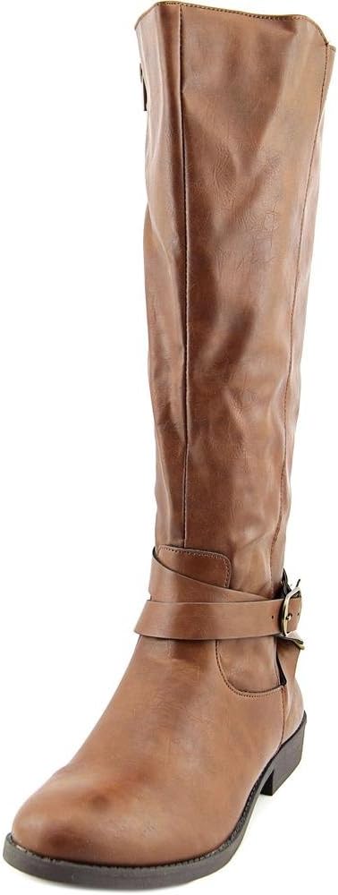 Style & Co. Women's Shoes Madixe Round Toe Knee High Riding, Cognac, Size 6.5
