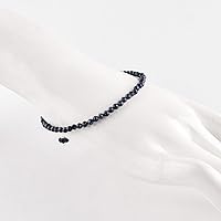 Vista 72 de Natural Gemstone Micro Round Beads Dainty Choker Bangle Bracelet, Handmade Jewelry for Women, Healing Chakra Crystals Silver Plated Chain 8 inch