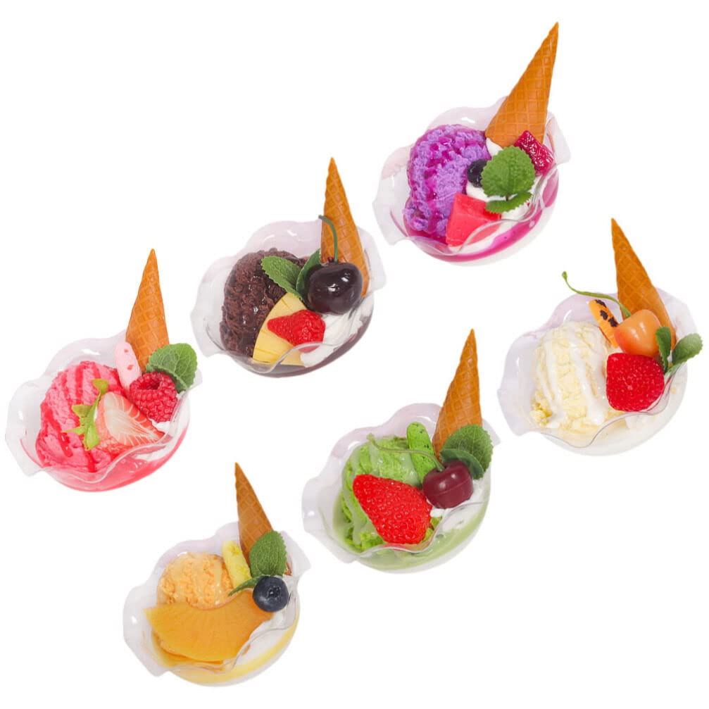 ifundom Modèle de Gâteau Artificiel Réaliste en PVC 6 Pièces Décor Créatif pour Boutique et Restaurant Accessoires de Dessert Simulé Couleur Aléatoire
