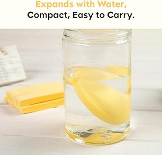 Gleva Powder Puff Soft Face Makeup Sponge, Loose powder Foundation Blending Sponges Set, Beauty Blender, Contouring, Wedge Triangle Shape Wet & Dry Tool Washable Reusable (Yellow-12 Pcs)