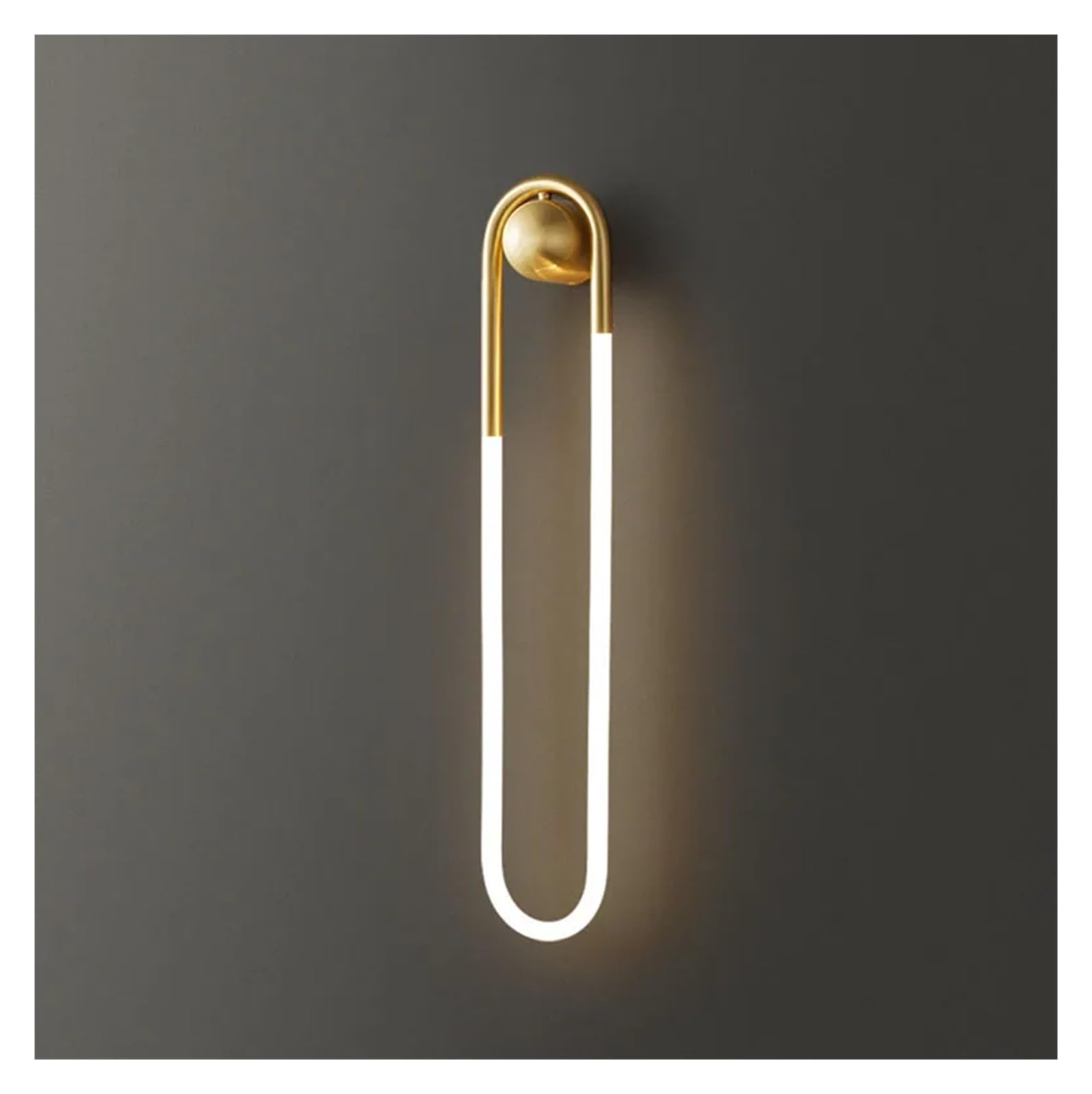 ZTCHSENZT Minimalist Ellipse Wall Lights Gold Black Copper White 3 Color Temperature Dimming for Parlor Bedroom Aisle Stairs,Gold-H75cm