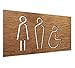 Plaque de Porte Toilette Panneaux - 12 x 22 cm - avec Auto- Adhésive pour Restaurant Toilette - WC publique stickers (Homme Femme et Handicapé) -facile à installer - intérieur extérieur