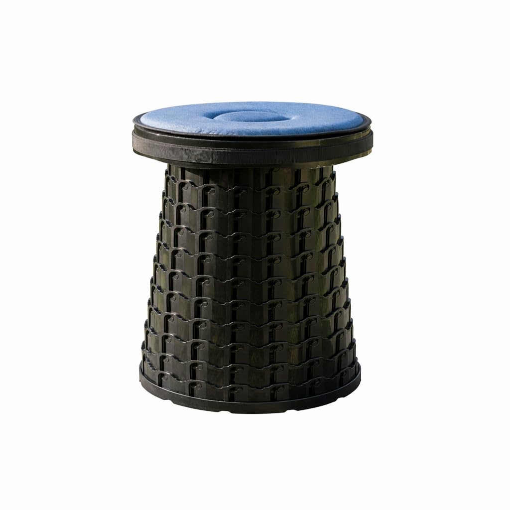 Taburete XXL de altura ajustable, ideal para camping, viajes y descansos, con cojín giratorio y espuma viscoelástica, portátil y soporta hasta 500 kg