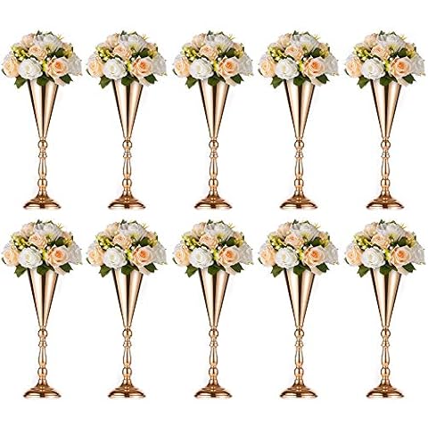 NUPTIO 10 Stück Blumenständer aus Metall, Hauswand Schrank Gefälschte Blumenvase, Hochzeit Party Empfangstisch Blumen Weihnachten Dekoration Cover