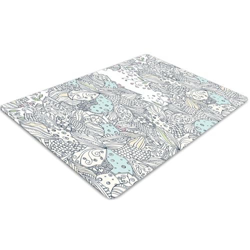 Tapis de chaise 140x100 cm en PVC à fleurs pour protéger le sol du bureau