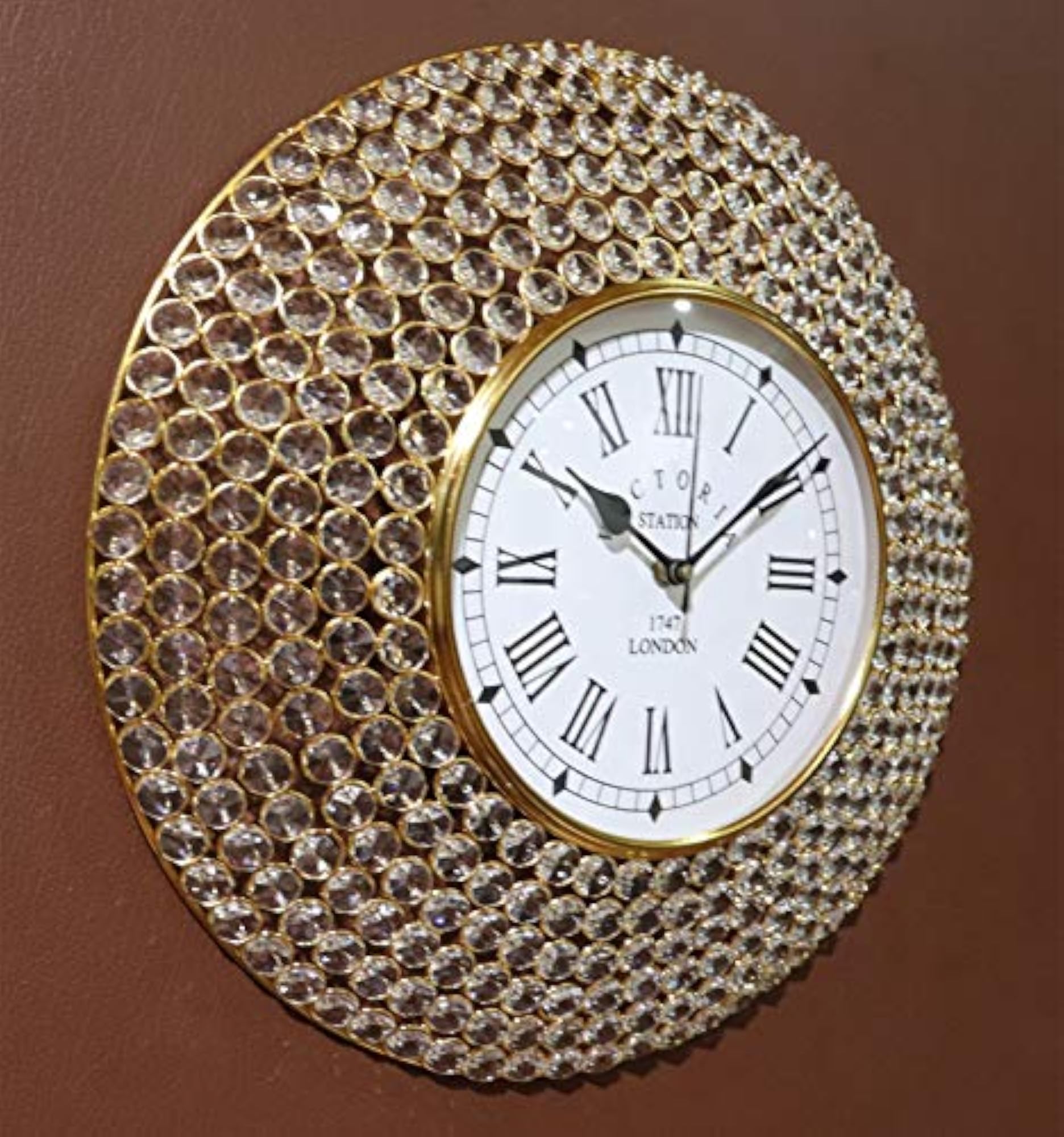 Metal and Crystal Work Abstract Wall Clock