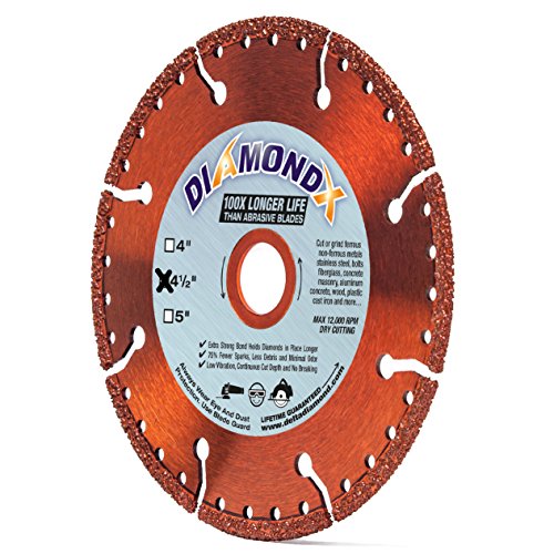 DiamondX 4 1/2-Inch (4.5") Blade for All Purpose Cutting of Metal including Rebar
