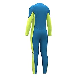 Hevto Wetsuits Kids Child Boy Girl Youth Toddler 2mm Neoprene Full Wet Suits Keep Warm Front Zip for Surfing Swimming Diving (K1-Green, 12)