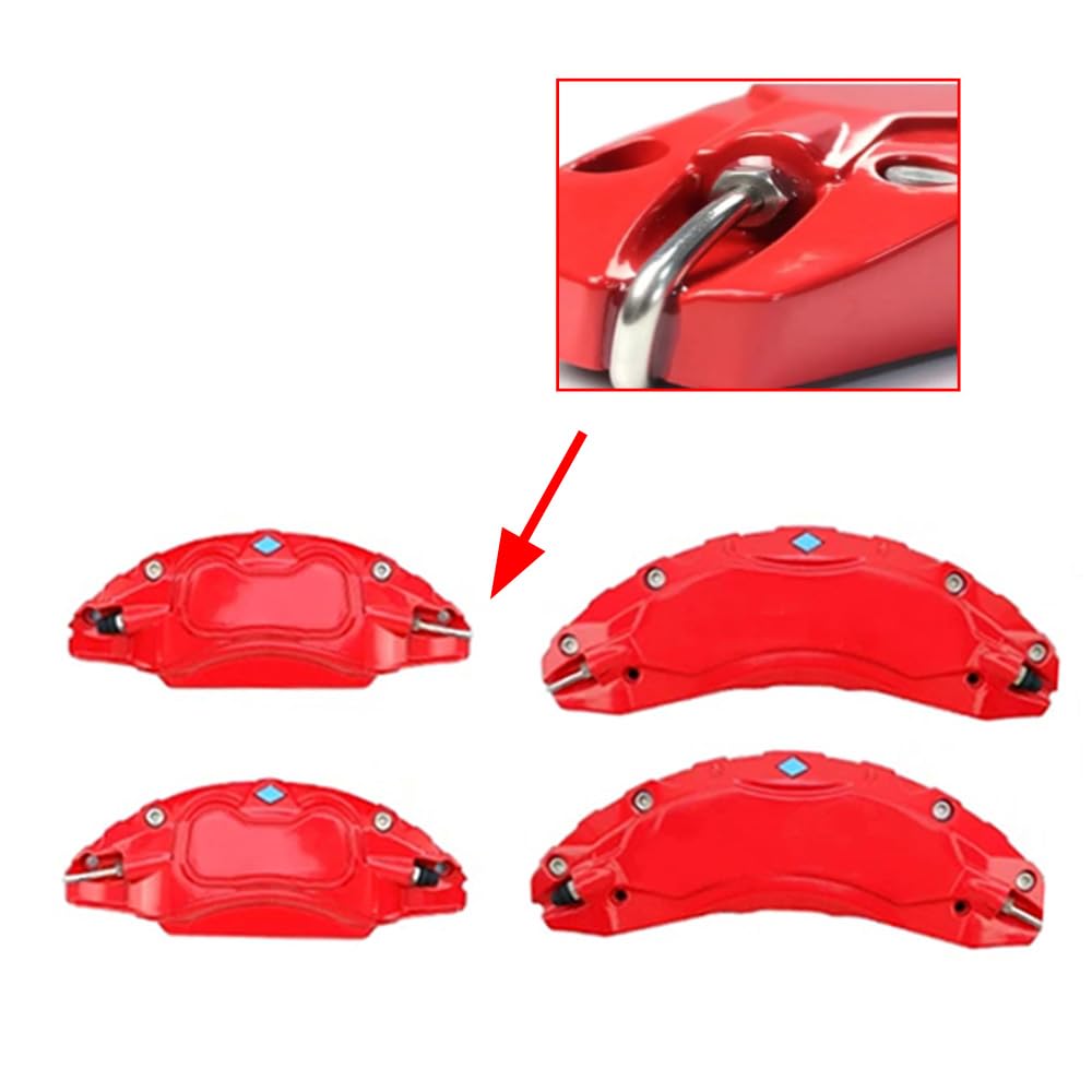 Riloer Cubiertas de pinza de freno, Juego de cubiertas de pinza de freno para rueda de coche, Cubierta protectora de pinza de freno de aluminio para coche compatible con Tesla Model 3 Highland 2024