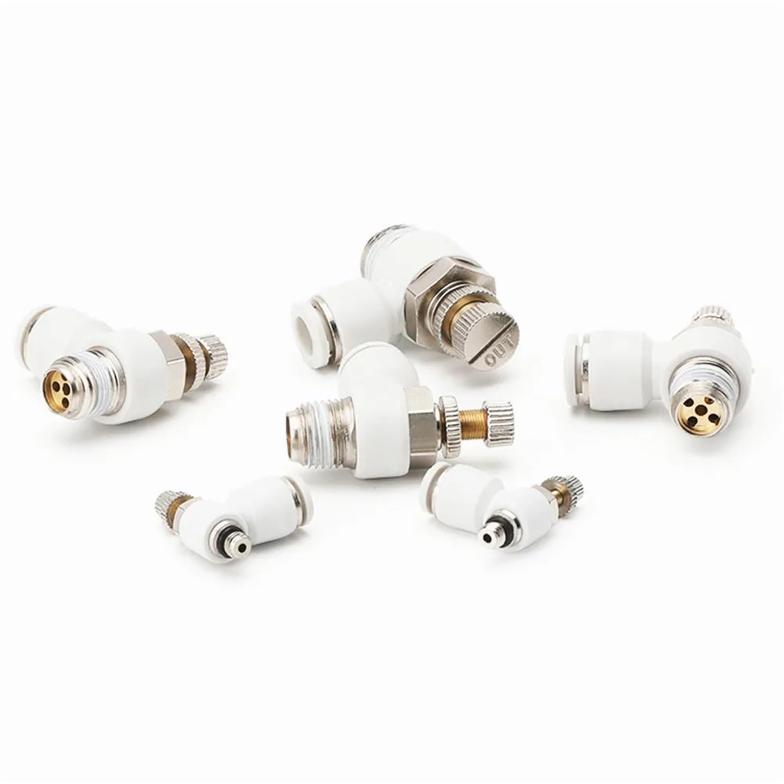 Tube blanc de 4 à 12 mm : raccord coudé mâle pour espace restreint