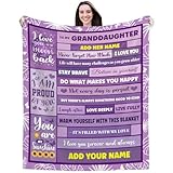 Personalized Granddaughter Gifts from Grandma Grandpa, Custom Granddaughter Blankets Gifts for Birthdays Graduation, Soft Flannel Throw Gift for Girls-Twin 60x80 Inches