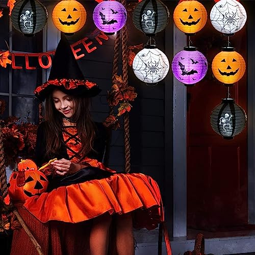 Chimoo Lanterne Halloween,4 Pezzi Halloween Carta