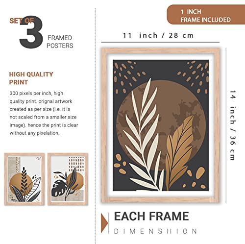 Image of kotart Modern Wall Art Framed Painting for Wall Decoration - Wall Painting for Living Room, Bedroom - Big Size Wall Painting for Wall Decor (Multi, Framed) Set of 3 (Medium, Painting 06)
