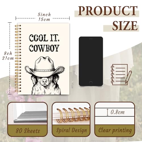 Carnet de notes chien Cool it Cowboy A5 à spirale pour le bureau et l'école