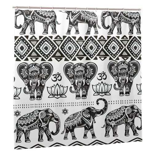 Rideau de douche éléphant anti-moisissure en polyester imperméable 183 cm - 3