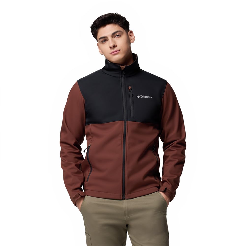 Columbia Men's Ascender Softshell Jacket, Softshell Jacket, Tobacco, Black, M