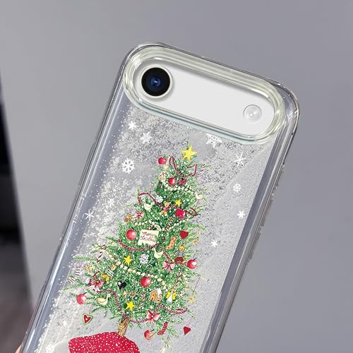 Coque iPhone 17 Pro sapin de Noël avec flocon de neige flottant - 7