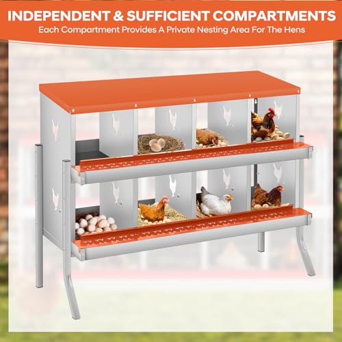 8 Compartment Chicken Nesting Box with Bracket Legs, Nesting Boxes for Chickens, Chicken Laying Boxes to Protect Eggs, Easy to Clean & Install by EliteEdge - Used condition - Image 6