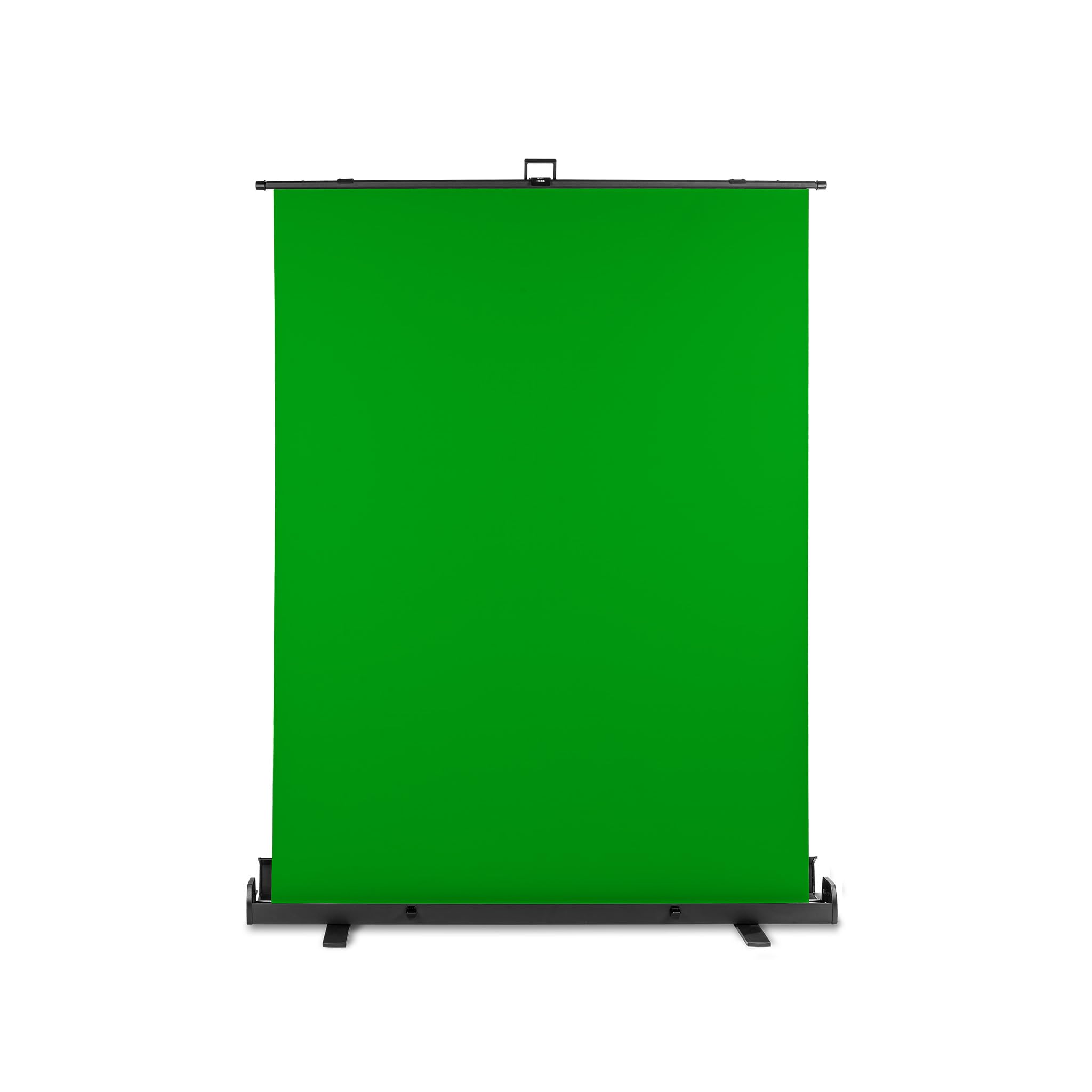 Walimex pro Roll-up Panel Hintergrund grün 165 x 220 cm, Greenscreen Fotohintergrund mit Transportbox, Hintergrundsystem für Fotostudio, knitterfreie Fotoleinwand ideal für Chromakeying