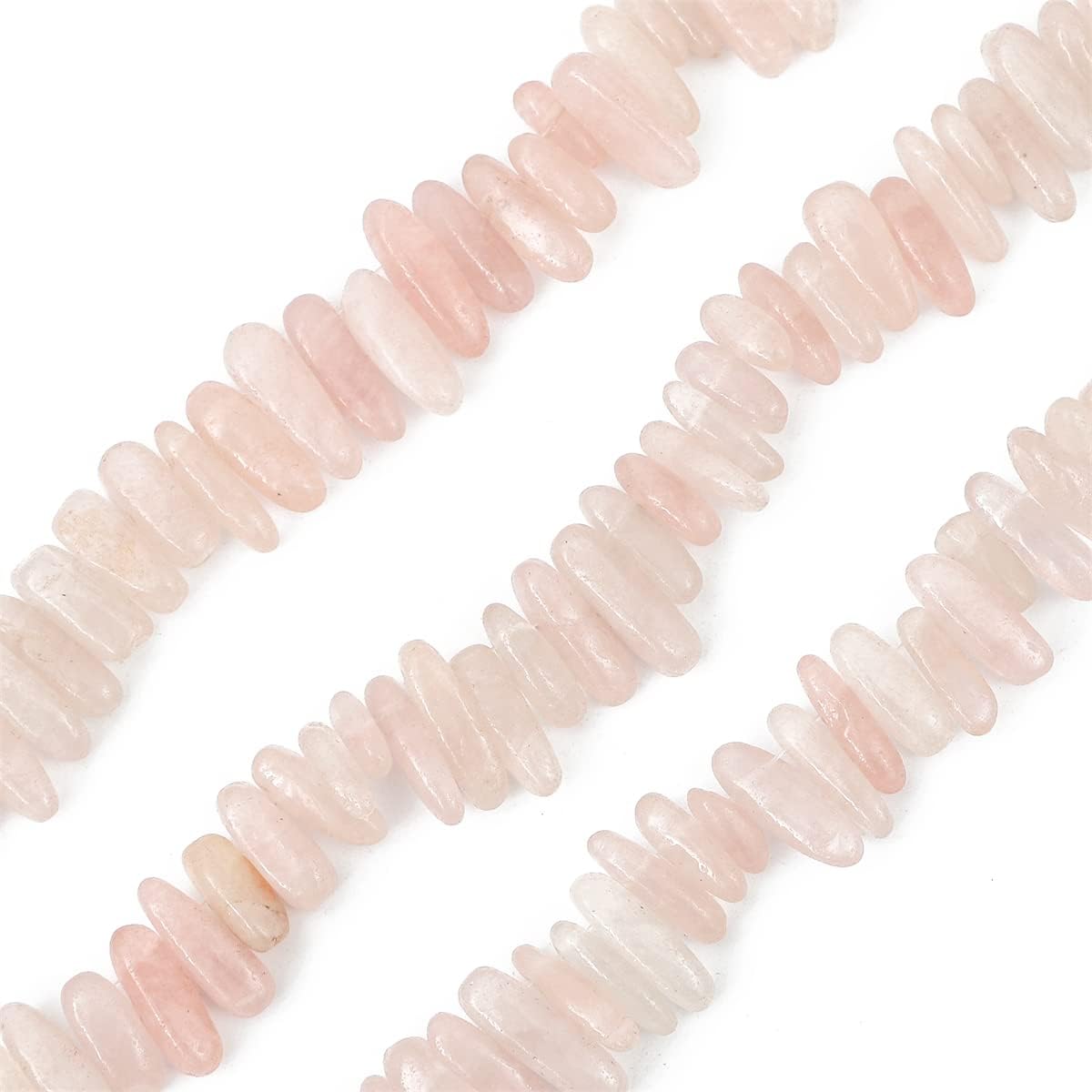Natural Rose Quartz Irregular Teardrop Stone Beads 0.4"-1.2" Loose Semi Gemstone Beads for Jewelry Making 15 Inch/Strand - Image 2