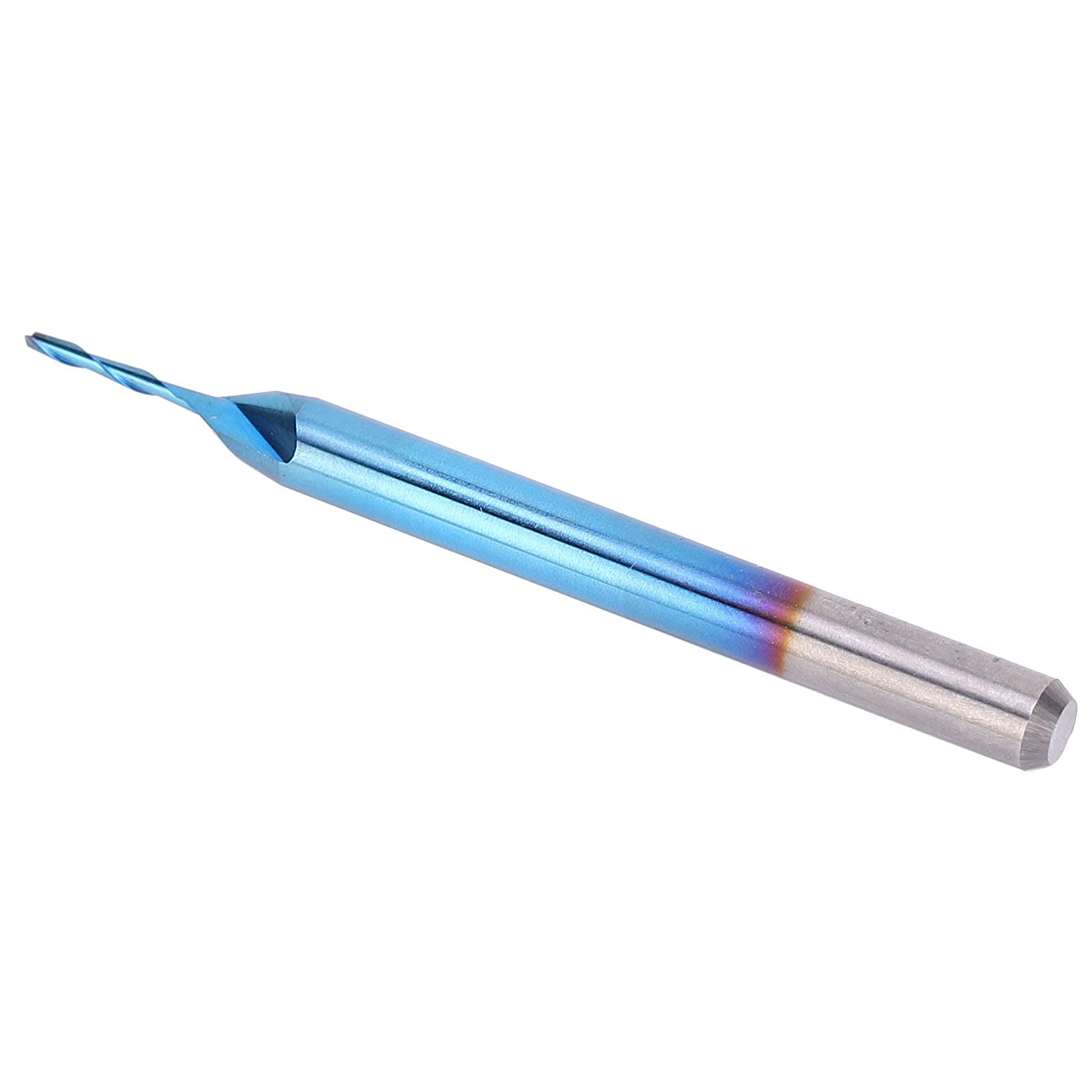 10Pcs 2?Flute Tungsten Steel Router Bit, Blue Coated Spiral Ball End Mill Bit Milling Cutter, 38mm Length 3.175mm Shank for 3D Relief Sculpturing, Cutting, Engraving, Slotting