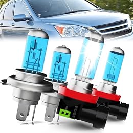 SPBRTBUB Compatible With Honda CR-V CRV 2007-2014 halogen Headlights,9003 High Low Beam H11 Fog Light Bulbs,6000K White,Pack of 4