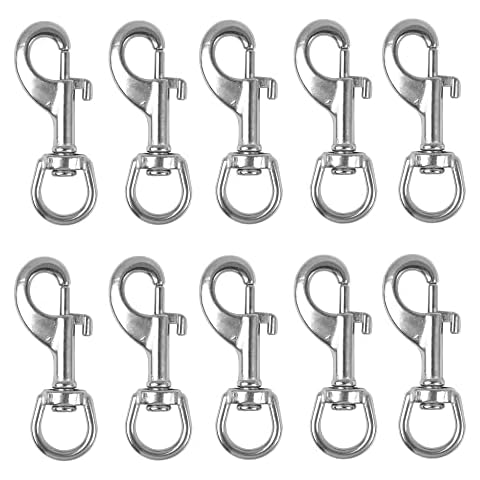 CNBTR Round Eye Swivel Bolt Snap Hooks Key Chain Clip Stainless Steel 80mm Length Pack of 10 Cover
