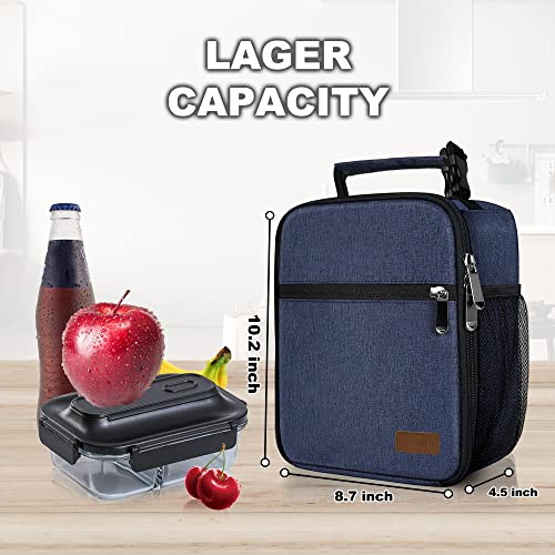 Deosk Lunch Bag Reusable Small Lunch Box For Men Insulated Portable Lunchbox For Adults & Kid Suitable For School Work Picnic (Navy Blue) #TOP1