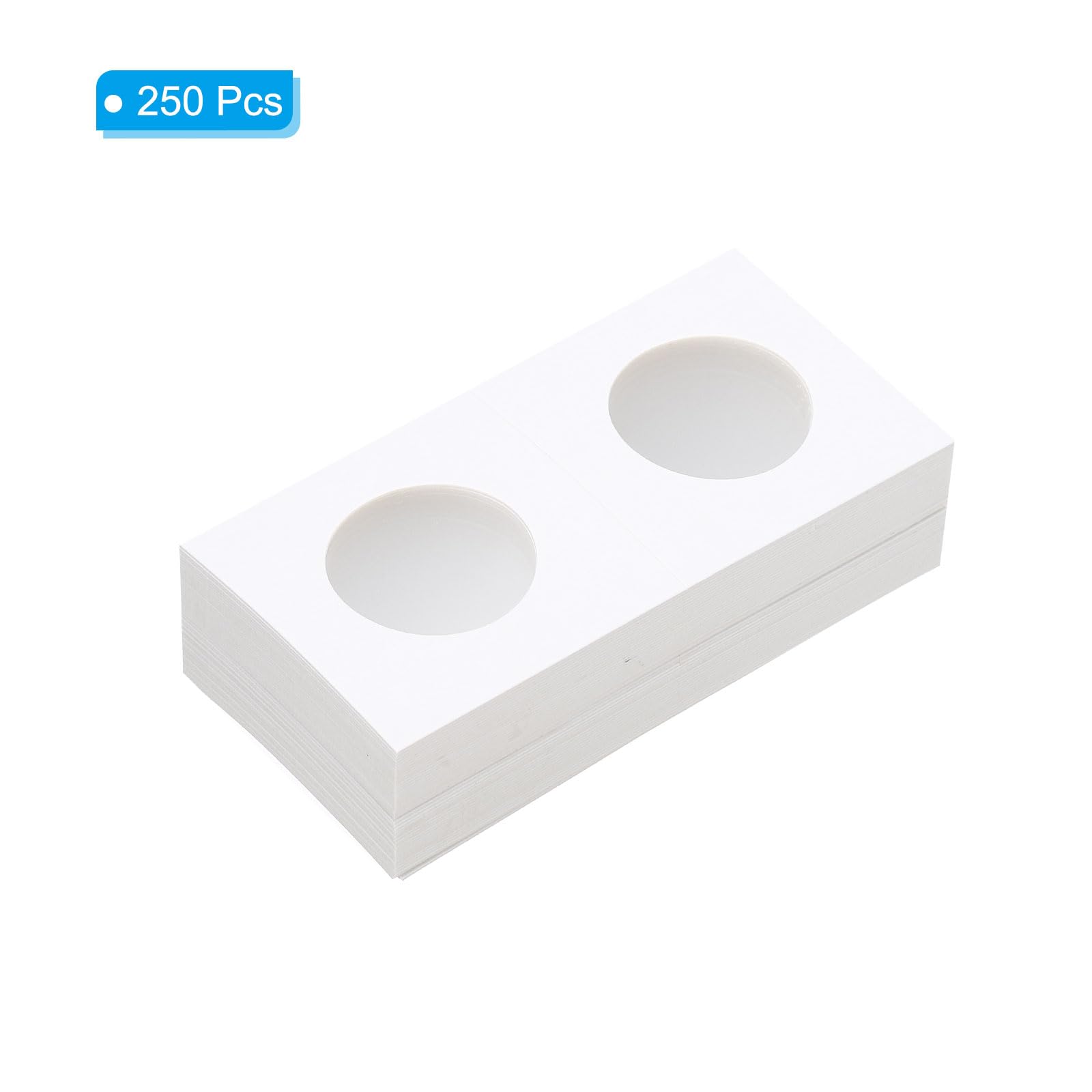 PATIKIL 2x2 Coin Flips, 250 Pack 29mm Cardboard Coin Holder Paper Coin Holders for Coin Collection Supplies Collector White - Image 3