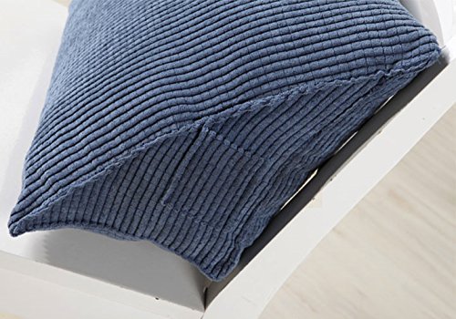 Eonshine Fluffy Soft Down Alternative Filled Triangle Wedge Cushion Pillow For Bed Sofa Backrest Reading, Corduroy, Pack Of 1 (15.7X12X8, Blue) #TOP2