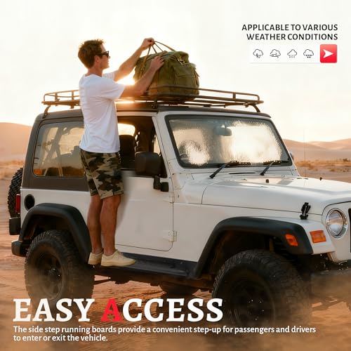 Estribos laterales ALMULOO para Jeep Wrangler TJ 1997-2006 miniatura 4