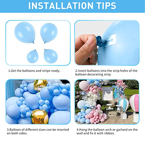 Image of Light Blue Balloons Latex Balloon 5 10 12 18inch Different Sizes 103pcs Matte Baby Blue Sky Blue Balloons Kit for Kids Birthday Party Decoration Balloon Garland Baby Shower Wedding Holiday