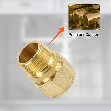 Screw Fitting Transition 20 mm x 3/4 AG Compression Fitting Brass Compression Connector Compression Fitting Transition for Multilayer Composite Pipe DVGW and Aluminium Composite Pipe Pack of 2