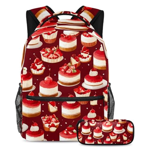 Sac à dos et trousse école motif dessert pour collège et loisirs
