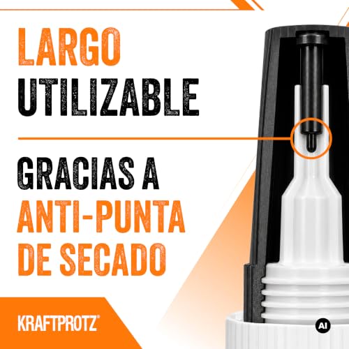 Miniatura 5 de Superpegamento Gel Extra Fuerte Kraftprotz 50 G Xxl Con Punta Anti-Secado Transparente, Sin Goteo, Resistente Al Agua Y Calor Para Plástico, Madera, Metal, Vidrio, Cuero Y Bricolaje