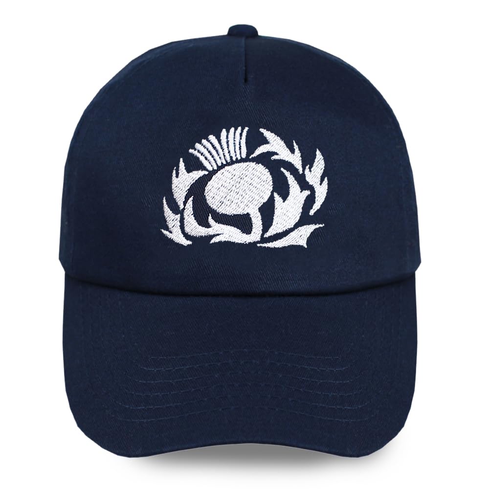 Men's Scotland Thistle Team Baseball Cap Hat (White Thistle)