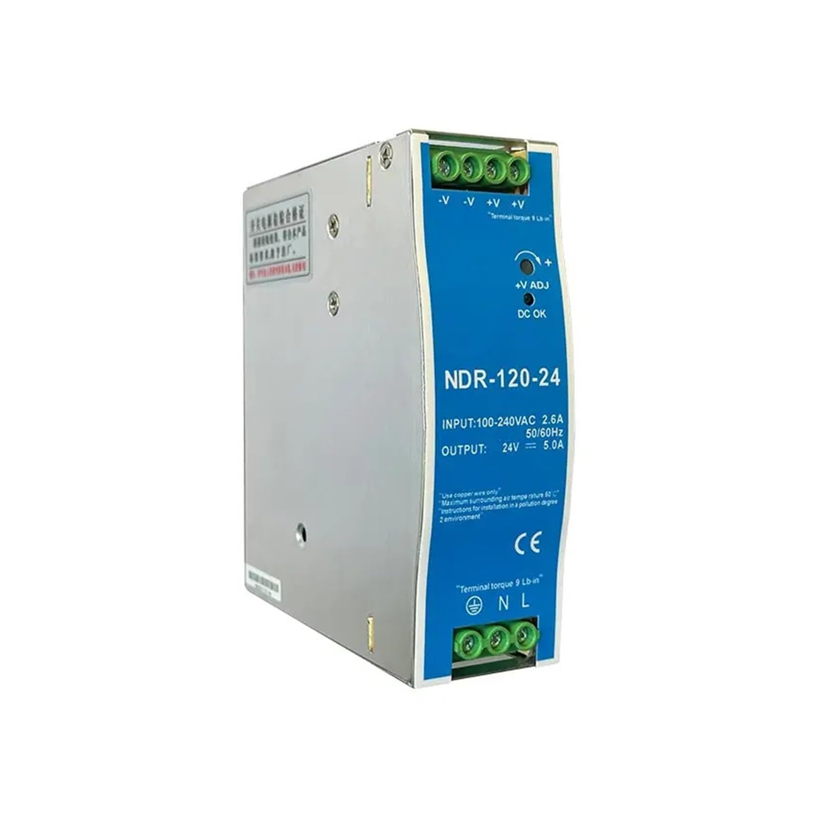 BRODEFUP 12V 24V 48V NDR120W 100-120VAC/180-240VAC Mounted AC TO DC Single Output Switching Power Supply(NDR-120W-48V 2.5A)