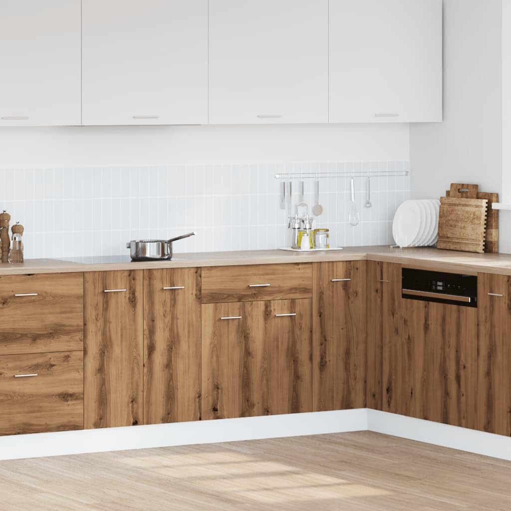 vidaXL Unterschrank Lyon Artisan-Eiche 60x46x81,5 cm Holzwerkstoff, Küchenschrank, Gastronomieschrank, Gastro Möbel, Küchenmöbel, Aufbewahrungsschrank