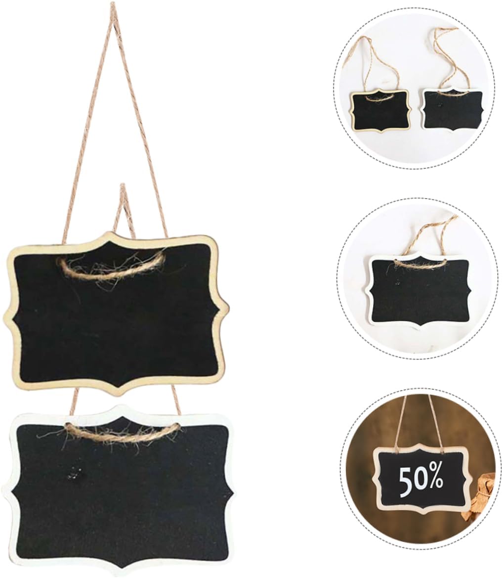 20pcs Wooden Mini Chalkboard Signs for Memo Boards and Notices
