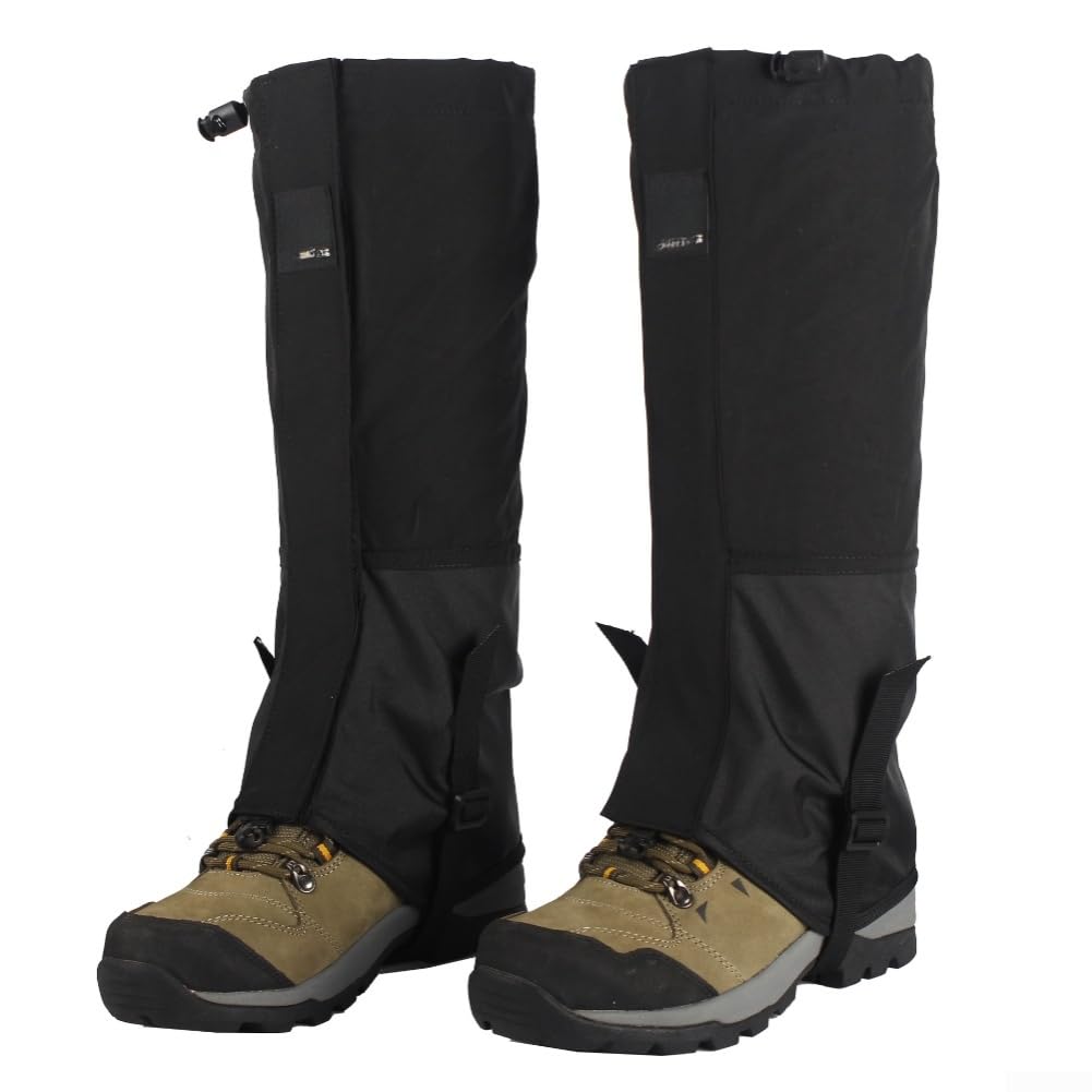 Ghette da neve, traspiranti, ergonomiche, per tutti, unisex, impermeabili, a prova di sabbia, colore nero