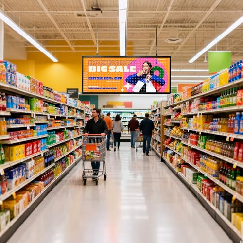 Image of P5 LED Sign 39x14 inch, WiFi Programmable LED Display Board,Full Color RGB Advertising Sign Scrolling Message Board for Business Supports Video Image Text for Store Commercial Display