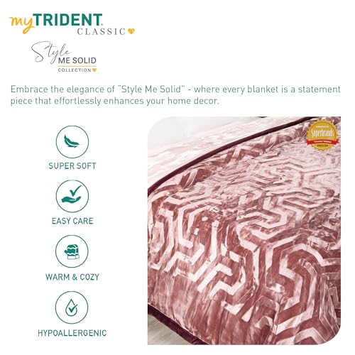 Image of MYTRIDENT Classic Style Me Solid Single Mink Blanket, 4kg, 100% Polyster, Plush