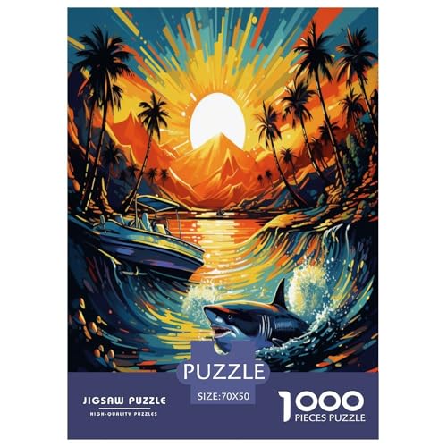 Puzzle imposible de tiburón 1000 piezas juego de mesa de 70x50cm para adultos y mayores de 12 años