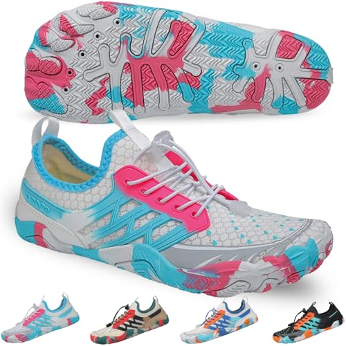 Image of SIOSNETA Hike Barefoot Shoes for Women Men, Wide Toe Water Shoes for Hiking,Breathable Non-Slip Athletic Footwear,