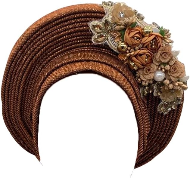Dvbfufv Women's Fashion Auto Hat African Wedding Party Headwrap Lady Flower Turban Cap