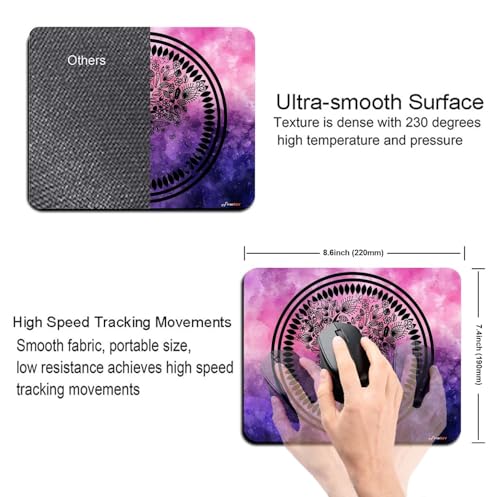 Image of Mouse Pad Tree of Life, Premium-Textured Custom Mouse Mat Design, Washable Mousepad Lycra Cloth, Non-Slip Rubber Base Computer Mouse Pads for Wireless Mouse