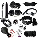 ETOMEY Ensemble de Peluches épaissies, Accessoire de Jeu Ultime pour Couple, 13 pièces (Noir)