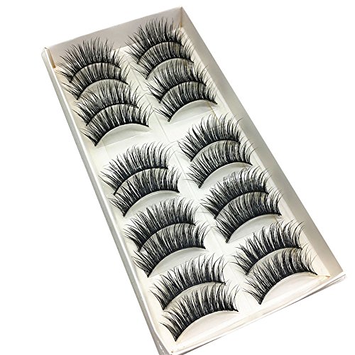 Preisvergleich Produktbild 5 paar Wiederverwendbare Kunstfaser Magnetische Magnet Wimpern, 3D Magnetische Wimpern, Künstliche Wimpern Set, Dual Magneten Magnetic False Eyelashes (Schwarz)