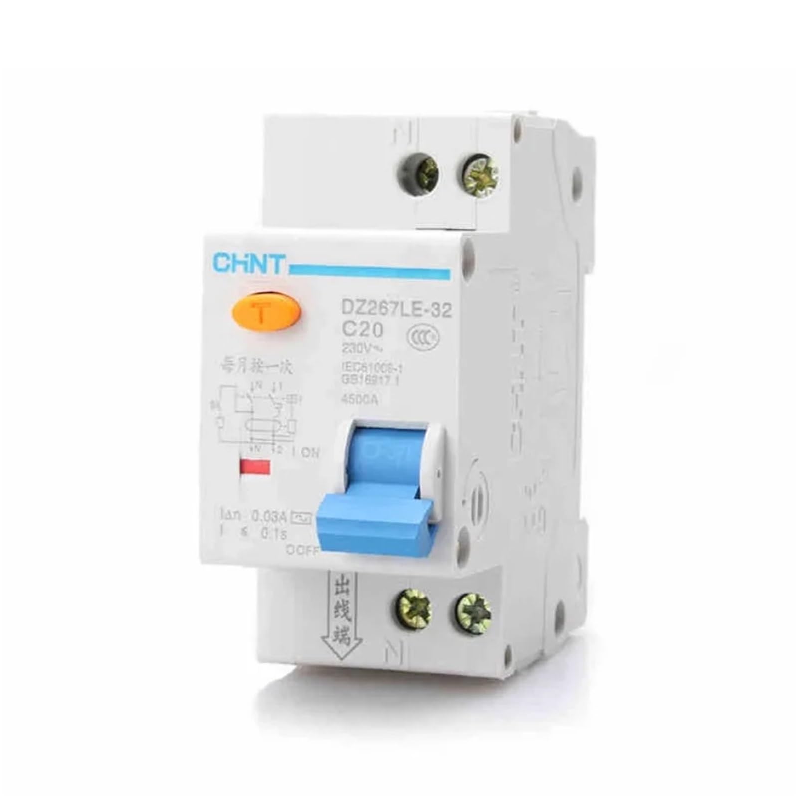 Disjoncteur DZ267LE-32 1P+N 6A type C pour sécuriser les circuits d'éclairage